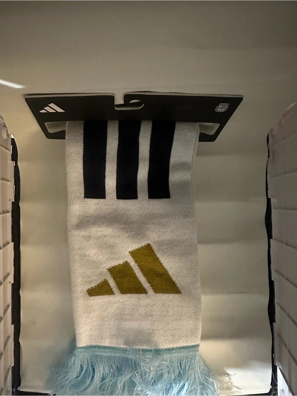 adidas White, Light Blue and Gold AFA Crest Bath Towel